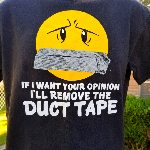 Mens Vintage 90s Duct Tape Quote Graphic T- Sz M - Picture 2 of 3